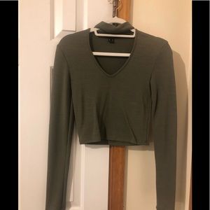Green, long sleeved shirt